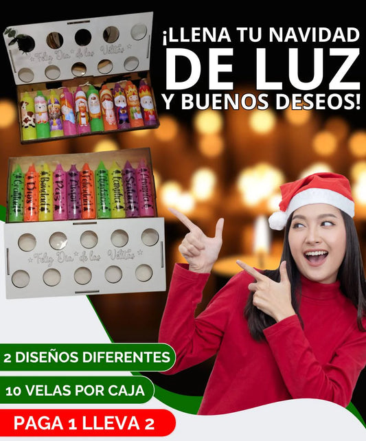 PROMO 2 X 1 Caja portavelas deseos navideños🎄🎅